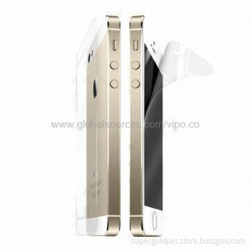 HD Crystal Clear Front and Back Screen Protector for iPhone 5S, 100% Bubble-free/Scratch Resistance